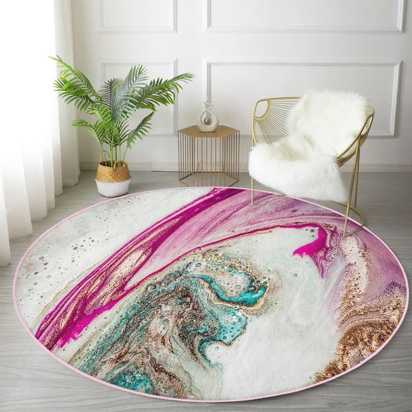 Mosható-robotporszívóval tisztítható kerek szőnyeg ø 120 cm Comfort – Mila Home-image-3