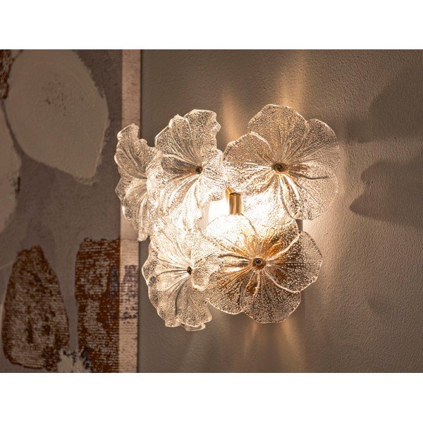 Aranyszínű üveg fali lámpa Ibiscus – Mauro Ferretti-image-1