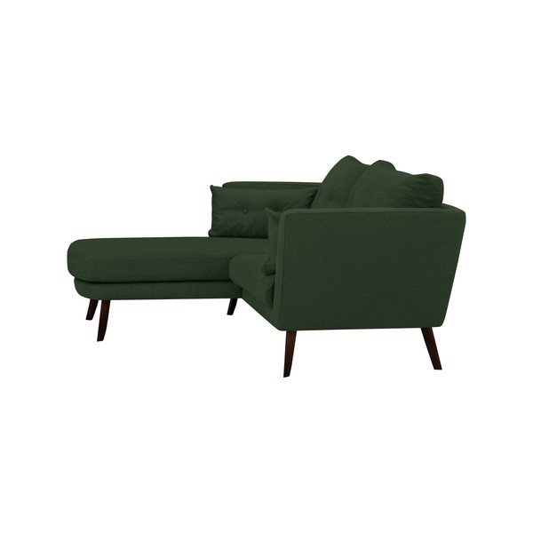 Elena zöld háromszemélyes kanapé, fekvőfotellel a bal oldalon - Mazzini Sofas-image-3