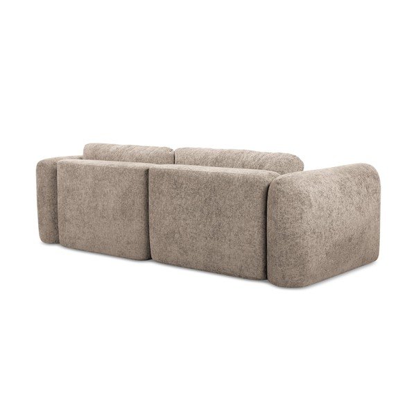 Világosbarna zsenília kinyitható-tárolóhelyes sarokkanapé (bal oldali-heverő résszel) Mele – Makamii-image-3