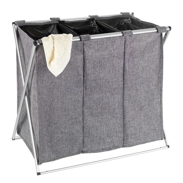 Trio háromrekeszes szürke szennyestartó, 130 l - Wenko-image-2