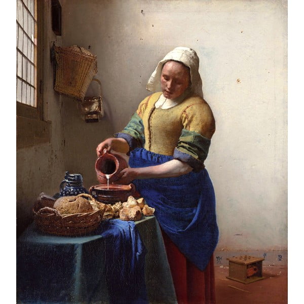 Reprodukciós kép 45x60 cm The Milkmaid, Jan Vermeer – Fedkolor