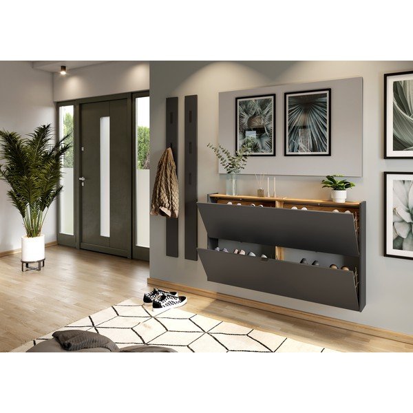 Antracitszürke billenő ajtós cipőtartó Ameca – Germania-image-4