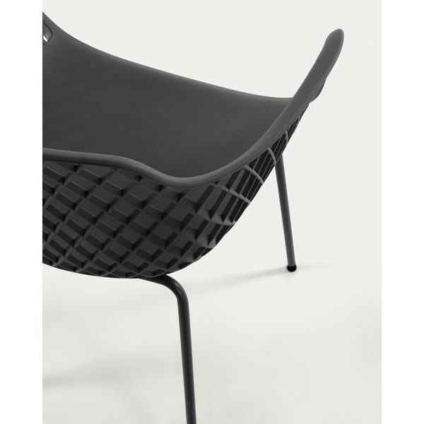 Sötétszürke fém kerti szék Quinn – Kave Home-image-3