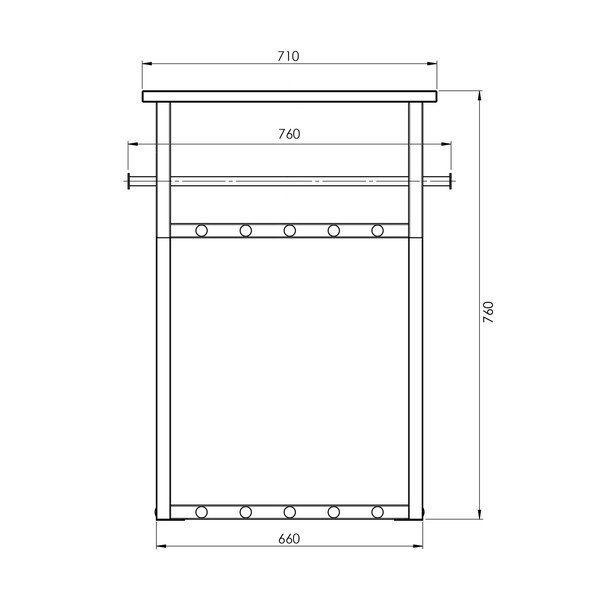 Fekete-natúr színű fém fali fogas polccal 76 cm Rizzoli – Spinder Design-image-4