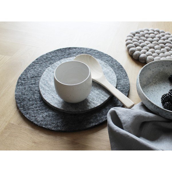 Felt Coaster acélszürke kötött gyapjúalátét, ⌀ 20 cm - Wooldot-image-4