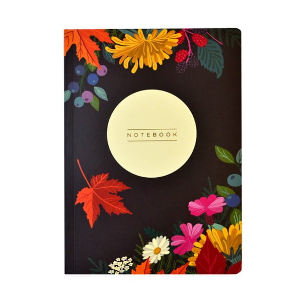 Autumn Floral Flexi A5 méretű jegyzetfüzet, 160 oldalas - Portico Designs