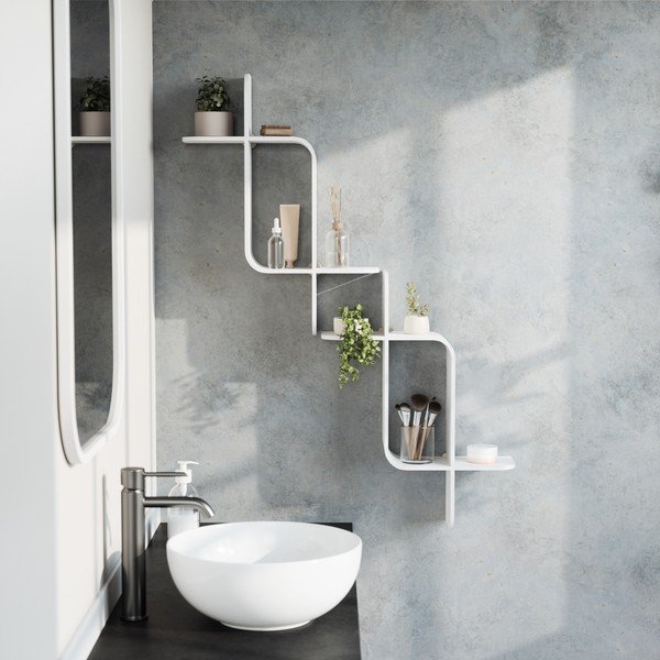 Fehér többszintes kaucsukfa fali polc 62 cm Montage – Umbra-image-2