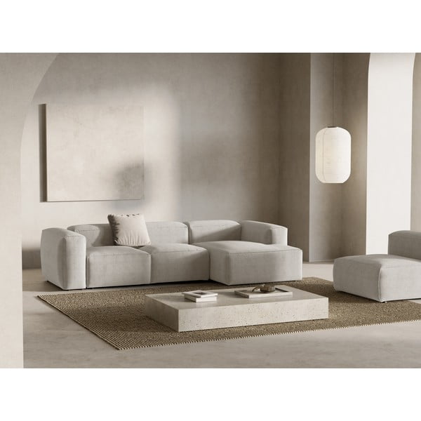 Bézs kordbársony sarokkanapé (jobb oldali-heverő résszel) Bergamo – Cosmopolitan Design-image-1