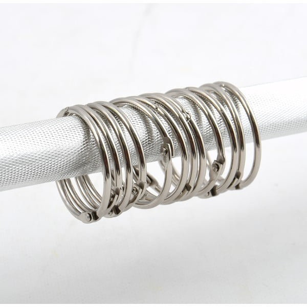 Matt ezüstszínű zuhanyfüggöny karika szett 12 db-os Ringo Small – Spirella-image-2