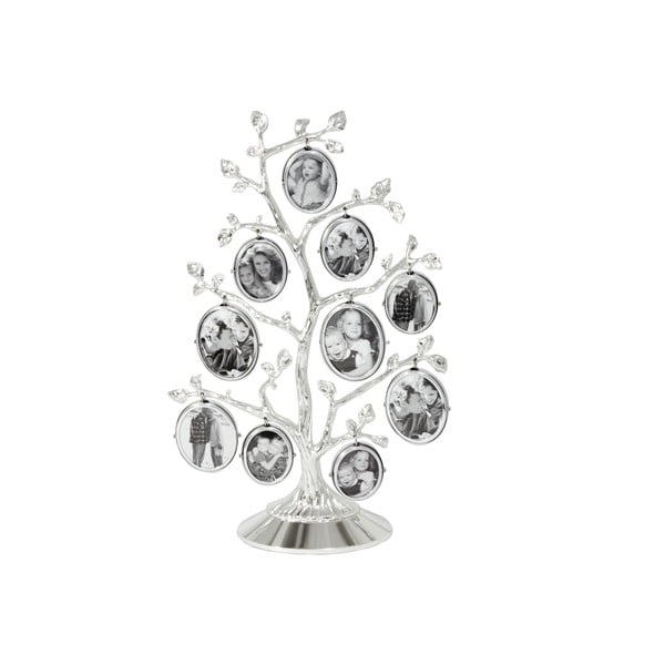 Ezüstszínű fém álló képkeret 27x18 cm Family Tree – Zilverstad