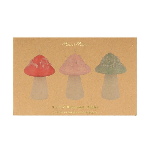 Gyertya készlet 3 db-os Mushroom – Meri Meri-image-4