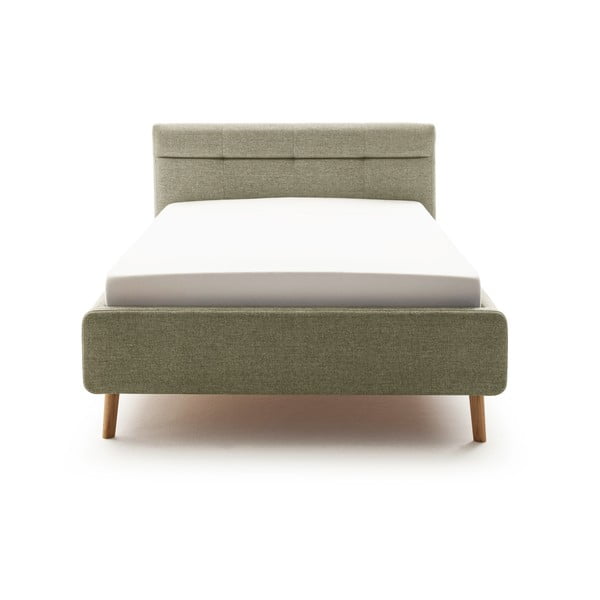 Zöld kárpitozott ágyneműtartós franciaágy ágyráccsal 140x200 cm Lotte – Meise Möbel-image-2
