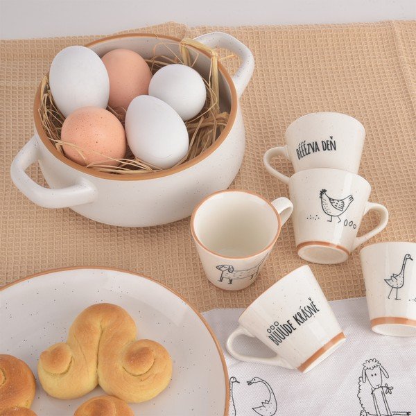 Krémszínű kerámia tálka szett 4 db-os 850 ml Statek – Orion-image-3