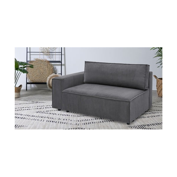 Sötétszürke kordbársony kanapé modul (bal oldali) Nihad modular – Bobochic Paris-image-1