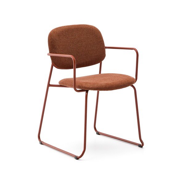 Terrakotta színű fém karfás étkezőszék Meli – Kave Home