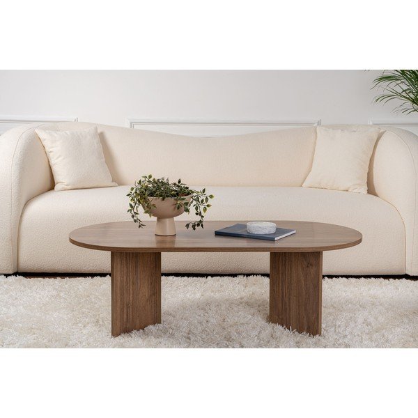 Sötétbarna dohányzóasztal diófa dekorral 60x119 cm Sable – Kalune Design-image-3