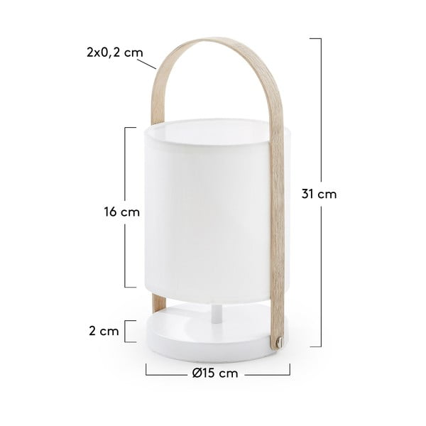 Zayla fehér asztali lámpa - Kave Home-image-4