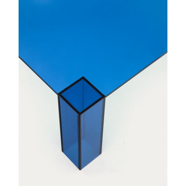 Kék üveg dohányzóasztal 85x85 cm Adularia – Kave Home-image-3