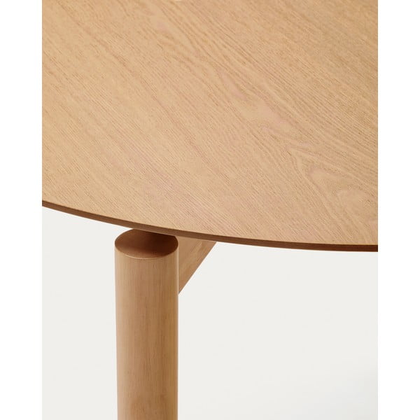 Kerek étkezőasztal kőrisfa dekorral ø 110 cm Indara – Kave Home-image-4