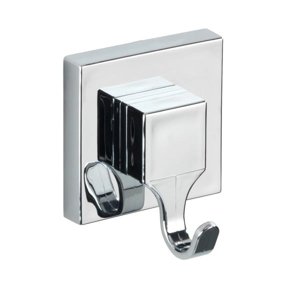 Fényes ezüstszínű öntapadós műanyag akasztó szett 2 db-os Genova – Wenko