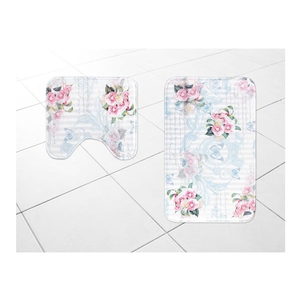 Sweet Roses fürdőszobai szőnyegkészlet, 2 részes, 45 x 50 cm / 50 x 80 cm - Madame Coco