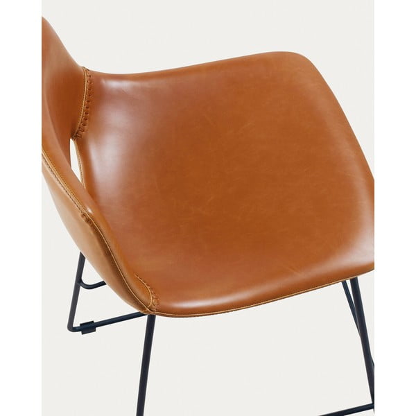Konyakbarna bőrutánzat bárszék (ülésmagasság 76 cm) Zahara – Kave Home-image-4