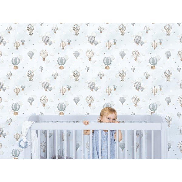 Gyerek tapéta nem szőtt anyagból 10 m x 50 cm Hot-Air Balloons – Lilipinso-image-1