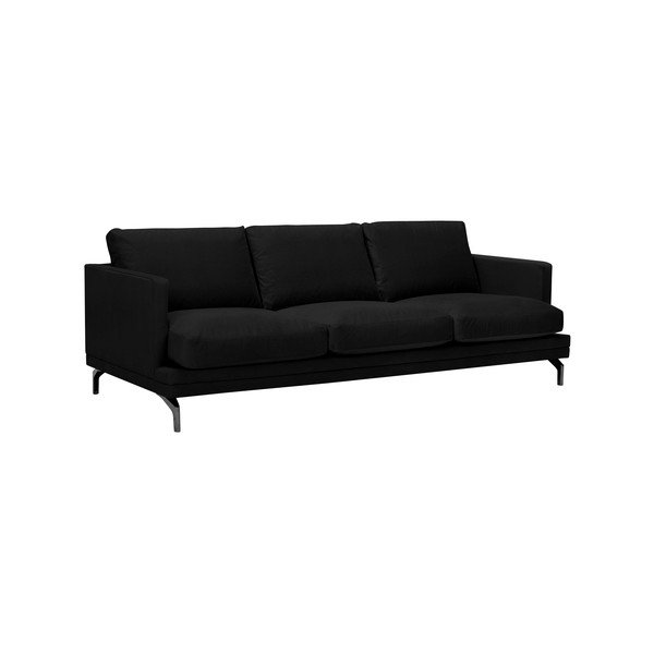 Jupiter fekete háromszemélyes kanapé, fekete lábakkal - Windsor & Co Sofas-image-1