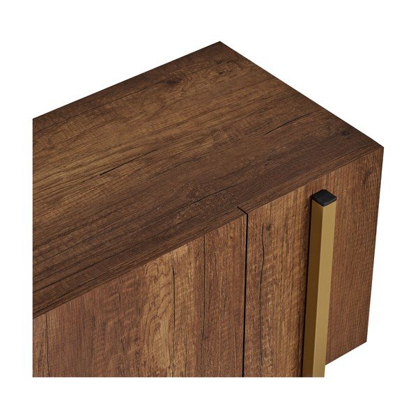 Sötét natúr színű TV-állvány diófa dekorral 180x45x30 cm Nexus – Kalune Design-image-4