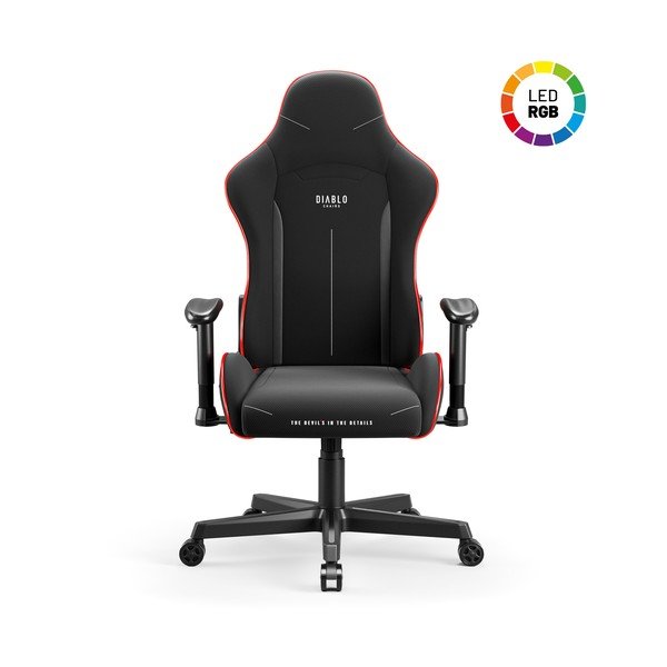 Fekete gamer szék X-Starter LED – Diablo Chairs-image-3