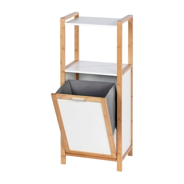 Fehér-natúr színű bambusz fürdőszobai polcos állvány 40x95 cm Finja – Wenko-image-2