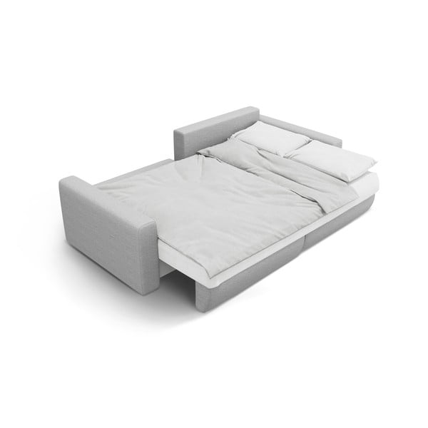 Világosszürke kinyitható tárolóhelyes sarokkanapé Belfast – Cosmopolitan Design-image-4