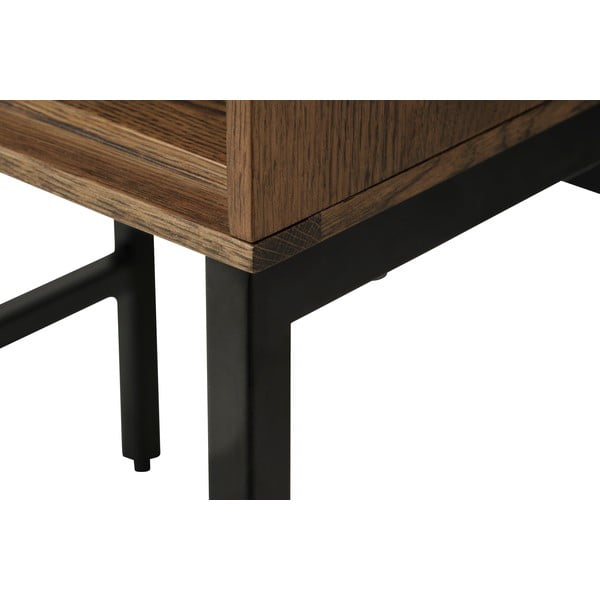 Tárolóasztal tölgyfa dekoros asztallappal 40x45 cm Modica – Unique Furniture-image-4