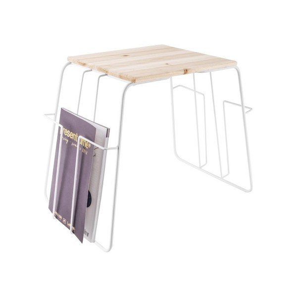 Wired fehér sarokasztal, újságtartóval - Leitmotiv-image-3