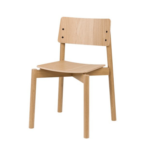 Natúr színű rakásolható étkezőszék tölgyfa dekorral Wem – noo.ma