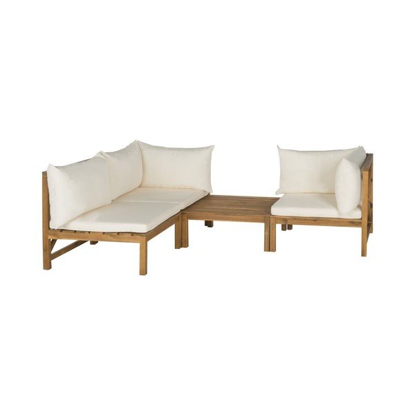 Sherwood akácfa kerti ülőpad és tárolóasztal szett - Safavieh-image-1