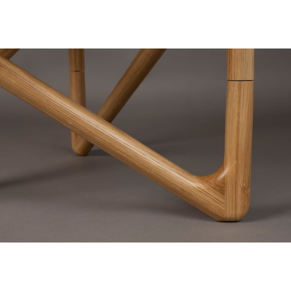 Natúr színű kerek dohányzóasztal üveg asztallappal ø 80 cm Naia – Dutchbone-image-1