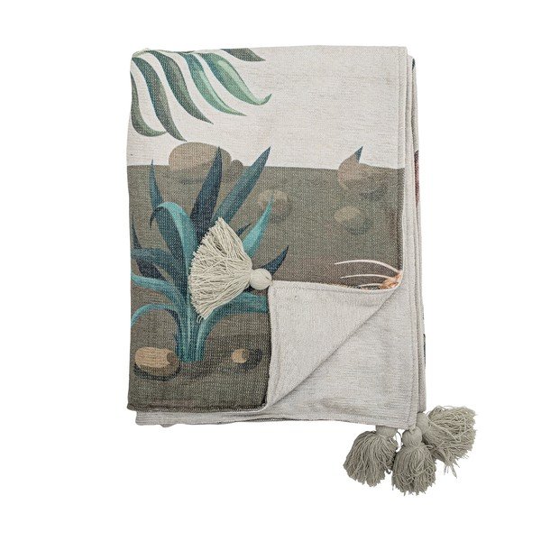 Zöld takaró 130x155 cm Peacock – Bloomingville