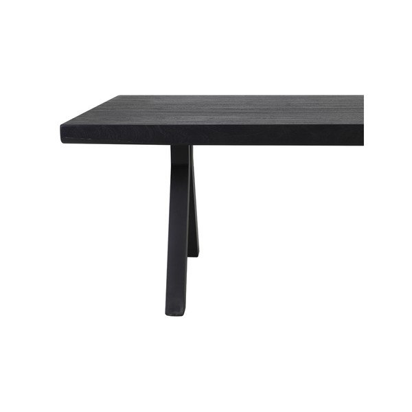 Fekete étkezőasztal 100x220 cm Muden – Light & Living-image-3