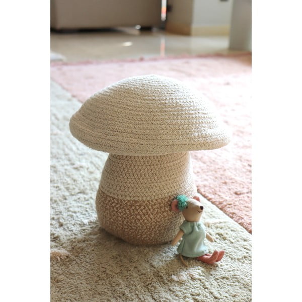 Bézs textil játéktároló kosár ø 23x27 cm Mushroom – Lorena Canals-image-3