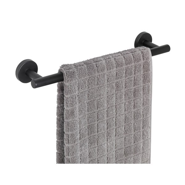 Matt fekete fali rozsdamentes acél törölközőtartó Bosio – Wenko-image-2