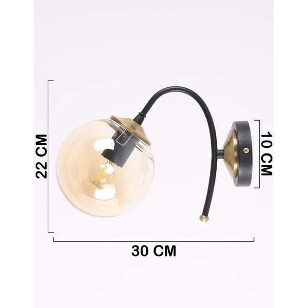 Okkersárga-fekete fali lámpa ø 15 cm Yoyo – Squid Lighting-image-2