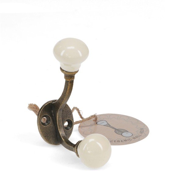 Krémszínű fém fali fogas 3 cm – Rex London-image-2