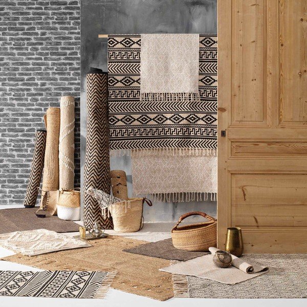 Fekete-natúr színű szőnyeg 120x170 cm Zigzag – douceur d'intérieur-image-2