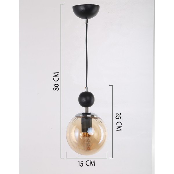 Okkersárga-fekete függőlámpa üveg búrával ø 15 cm Marble – Squid Lighting-image-2