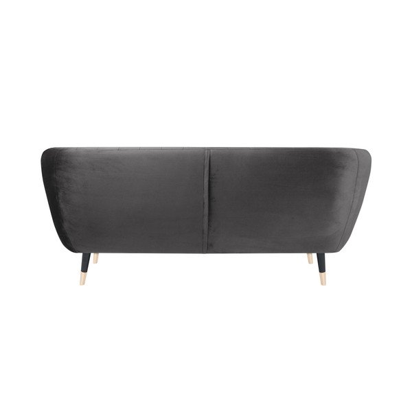Benito szürke kanapé fekete lábakkal, 158 cm - Mazzini Sofas-image-4