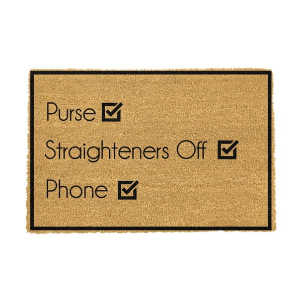 Purse Straighteners Phone természetes kókuszrost lábtörlő, 40 x 60 cm - Artsy Doormats