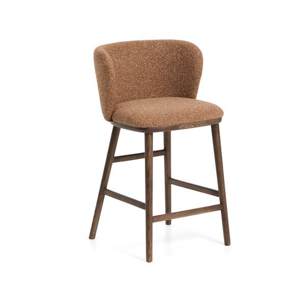 Terrakotta színű kárpitozott bárszék (ülésmagasság 65 cm) Ciselia – Kave Home