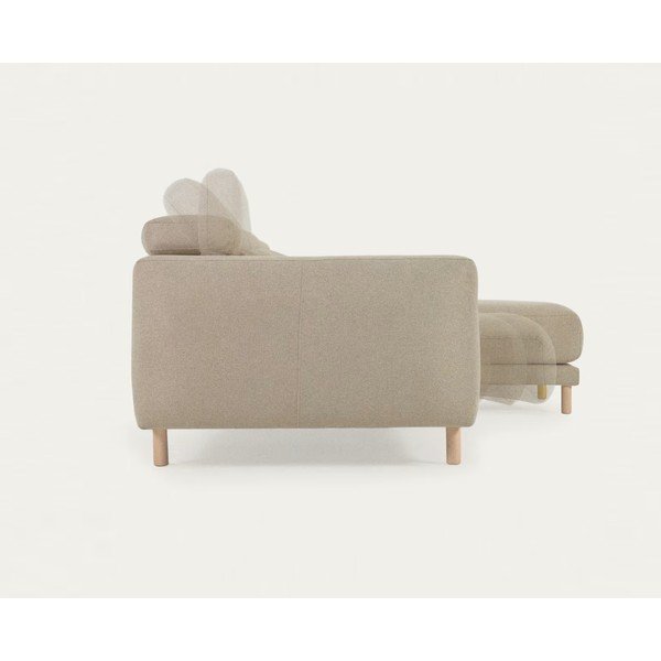 Bézs sarokkanapé (jobb oldali) Singa - Kave Home-image-1